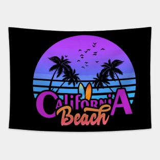 California Beach Sunset Tapestry