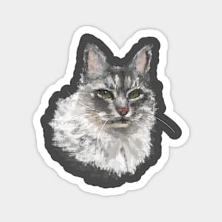 Painterly Cat Portrait Magnet