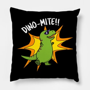 Dino-Mite Cute Dinosaur Pun Pillow