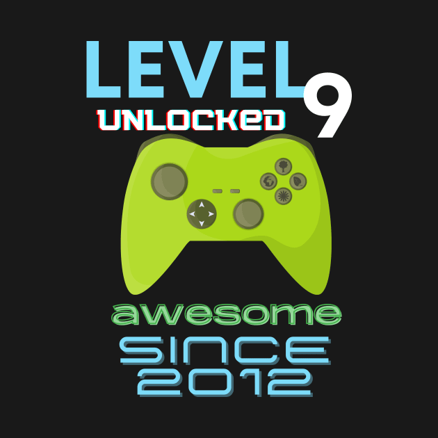 Level 9 Unlocked Awesome 2012 Video Gamer by Fabled Rags 