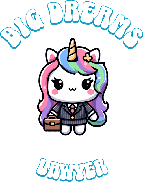 Big Dreams Lawyer Unicorn Kids T-Shirt by Pink & Pretty