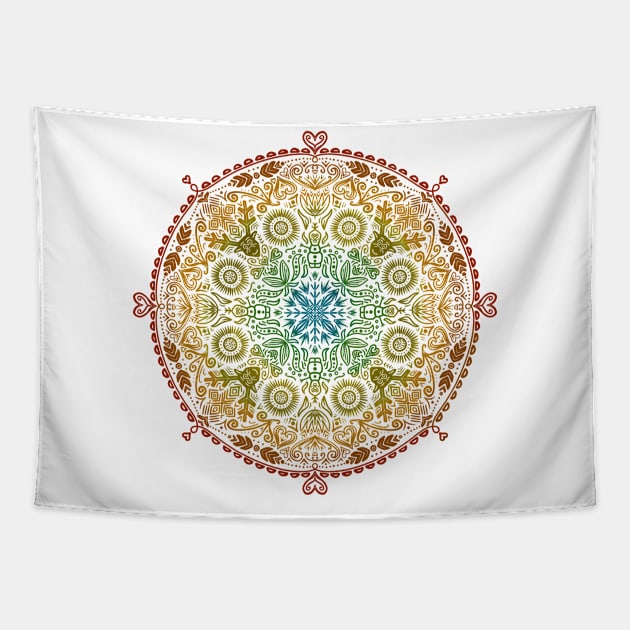 Frozen Mandala Tapestry by seeannadraw