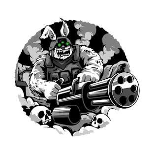 Scary Bunny Military T-Shirt