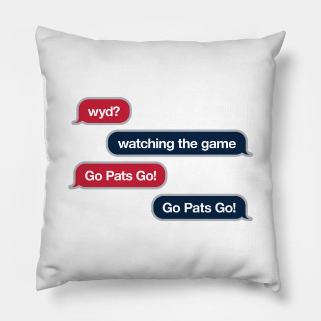 Patriots WYD Text Pillow by Rad Love