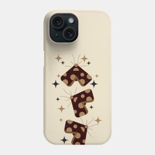 set of 3 moth insect with stars illustration Phone Case