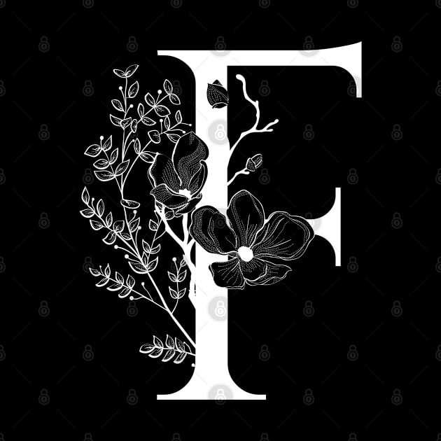 Letter F Monogram - Floral Initial by ZenNature