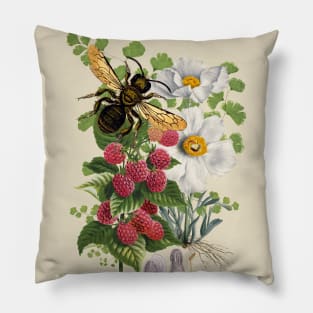 Botanical Bee Beautiful Modern Nature Study Pillow