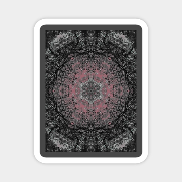 Back and Pink Stylish Textile Pattern Magnet by Zen Goat 