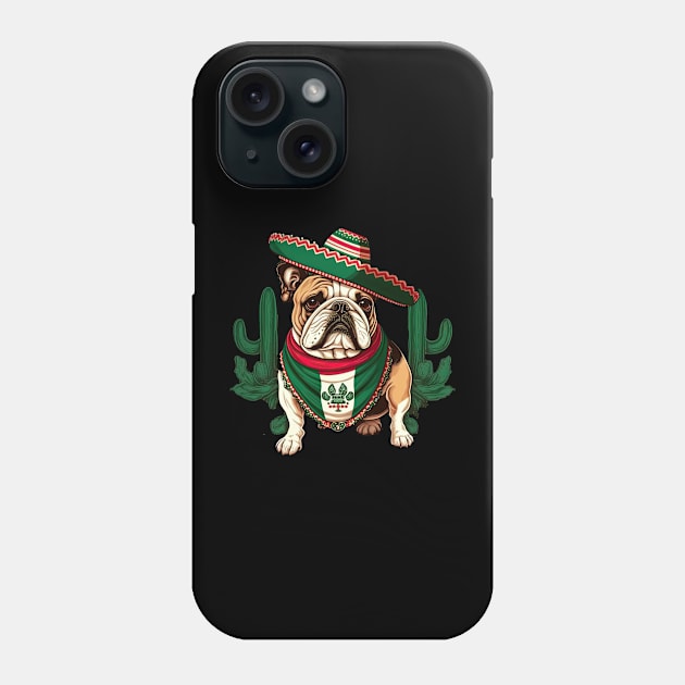 Bulldog Cinco de Mayo Phone Case by JayD World