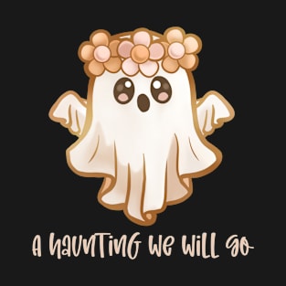 A Haunting We Will Go Boho Halloween Design T-Shirt