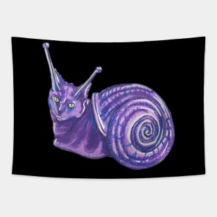 Black Cat Snail Tapestry