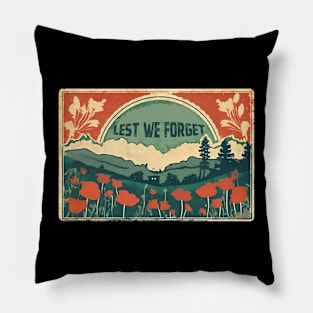 Lest We Forget Aboriginal Australian Anzac Day Remembrance of Soldiers Aussie Pillow