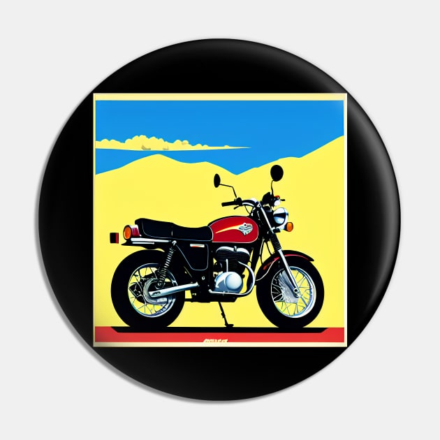 60s Vintage Style Motorcycle Poster Pin by BAYFAIRE