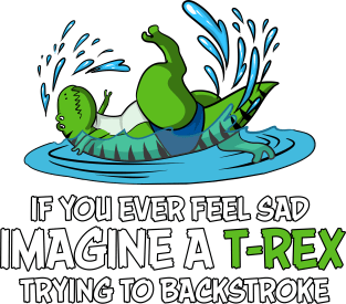 T-Rex Hates Backstroke Swimming Magnet