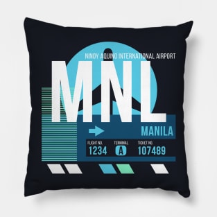 Manila (MNL) Airport Code Baggage Tag Pillow