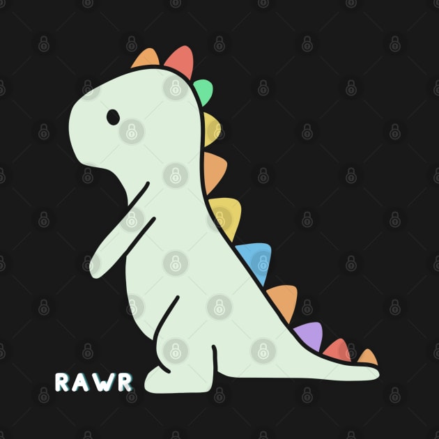 Rawr cute dino pastel color by PixieMomma Co