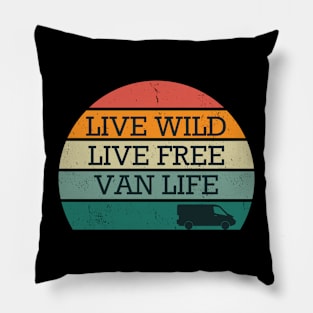 Live Free - Retro Van Life Pillow