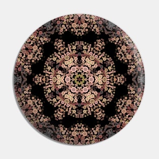 Dot Mandala Flower Brown and Grey Pin