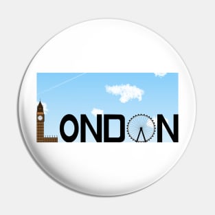 London Skyline Daytime Pin