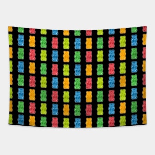 Rainbow Gummy Bears Pattern Tapestry