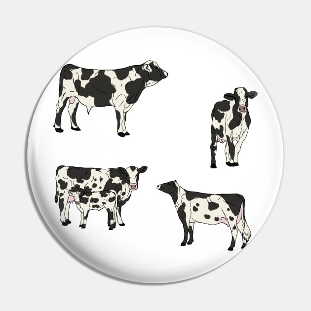 Holstein Cows Pattern Transparent Pin by TrapperWeasel