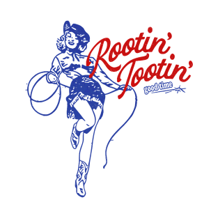 Vintage Rootin Tootin Good Time Western Cowgirl Girl Women T-Shirt