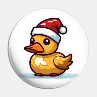 Christmas Duck in Santa hat Pin