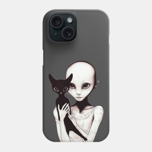 Hold the Alien Kitten Phone Case