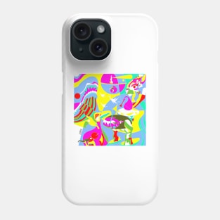 the march of the demons in the earthly delights paradise ecopop art Phone Case