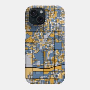 Omaha Map Pattern in Blue & Gold Phone Case