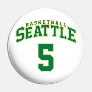 Seattle Basketball - Player Number 5 Pin