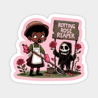 Rotting Rose Reaper - Goth plant lover Magnet