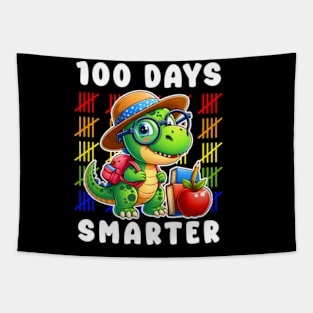 Cute Dinosaur 100 Days Smarter 100th Day Of School Students Teacher Tapestry