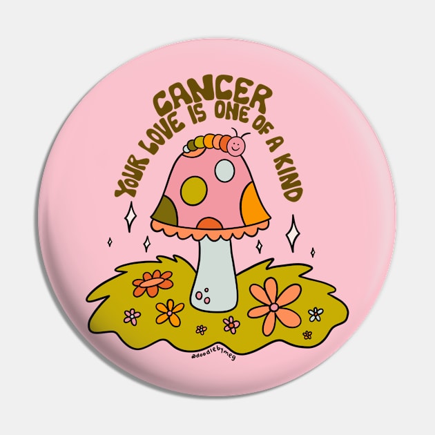 Cancer Caterpillar Pin by Doodle by Meg