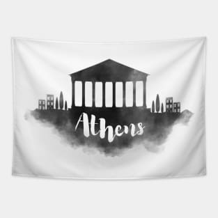 Athens watercolor Tapestry