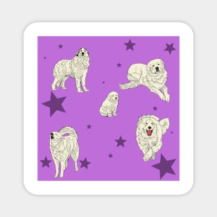 Great Pyrenees Pattern Pink Magnet