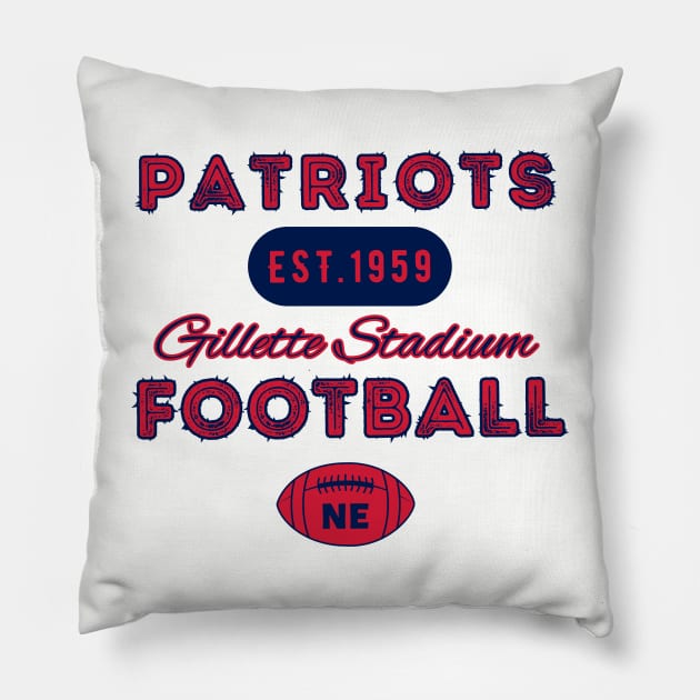 New England Football Vintage Style Pillow by Borcelle Vintage Apparel 