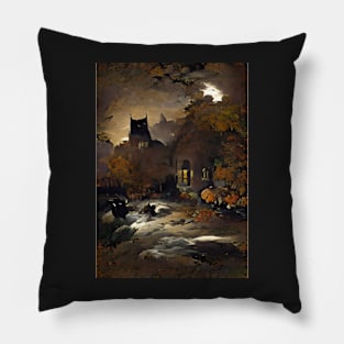 ENGLISH VILLAGE HALLOWEEN Pillow