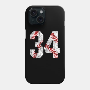 Vintage #34 Baseball Laces Baseball Mom Jersey Love Baseball Phone Case