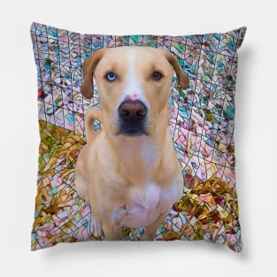 Beautiful Dog in Mosaic Style Pillow