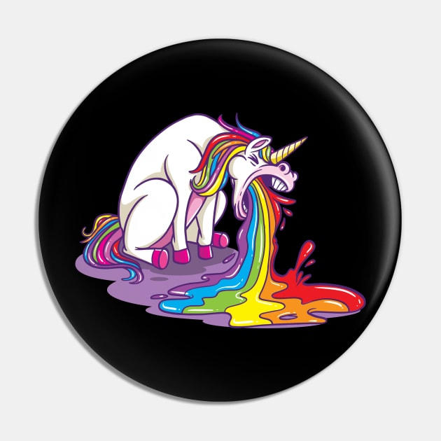 Puking Unicorn Pin by schmomsen