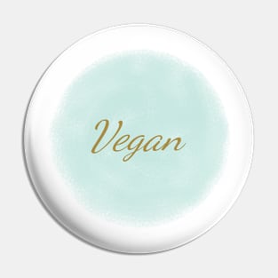 Vegan Gold Typography Art Minimal Design Pin