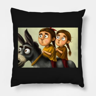 Mom and friend on the donkey Pillow