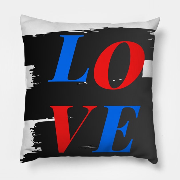 love red and blue Pillow by ADAM STORE