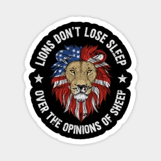 inspirational quote " lions not sheep " Magnet