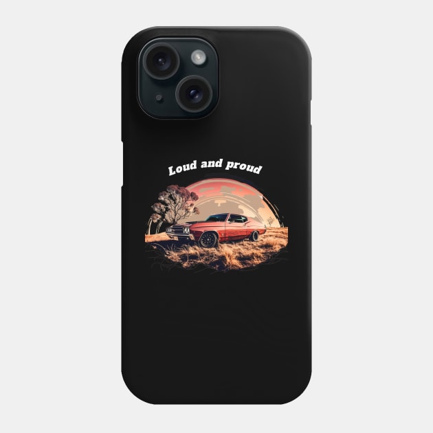 Loud and proud Retro classic American Muscle car sunset field vintage Phone Case by The Dirty Gringo