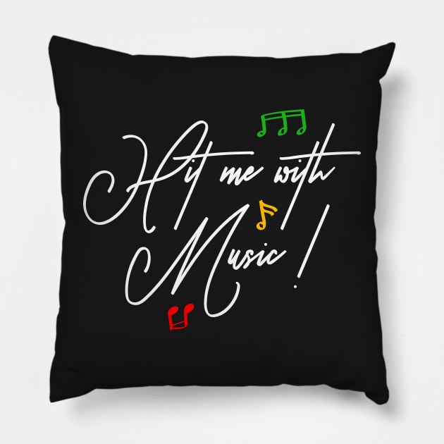 Hit Me With Music Handwritten Reggae Pillow by rastauniversity