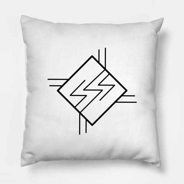 Get paid quickly Rune Charm Rhombus Inguz Fehu Soulou runes Pillow by FlyingWhale369