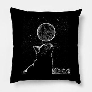 Cat and moon Pillow