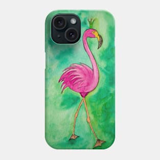 Flamingo with crown Phone Case